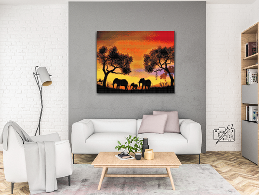 Diamond Painting - Elefantfamilien