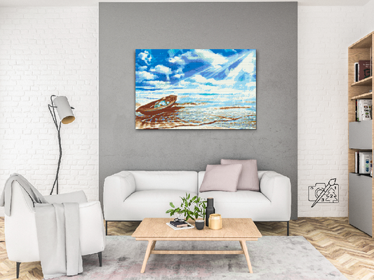 Diamond Painting - Båd ved havets kant