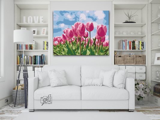 Paint by Numbers - Lyserøde tulipaner