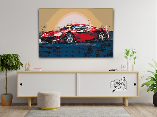 Paint by Numbers - Rød Ferrari