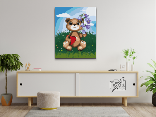 Paint by Numbers - Teddy med Liljekonvall
