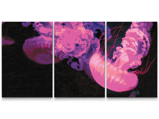 Diamond Painting - Pink Jellyfish (sæt af 3)