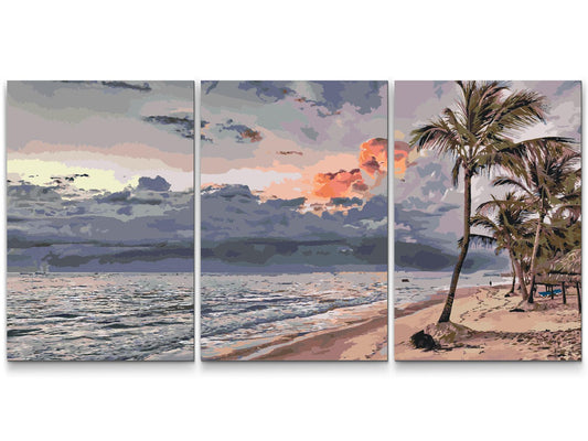 Paint by Numbers - Stille strand (sæt af 3)
