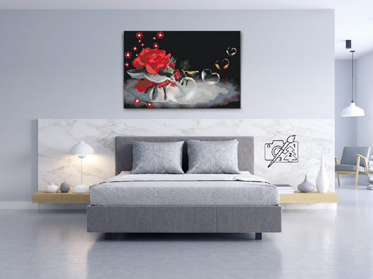 Paint by Numbers - Hjertebobler og Rose