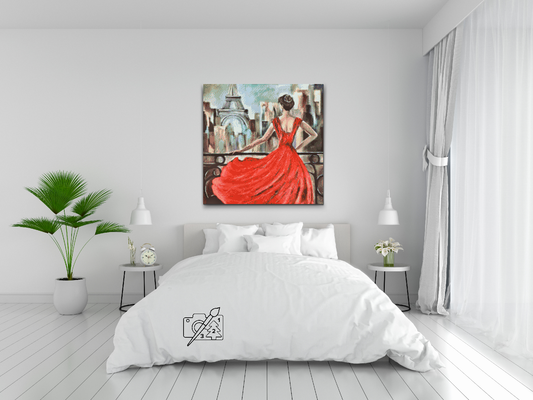 Diamond Painting - Damen i rødt