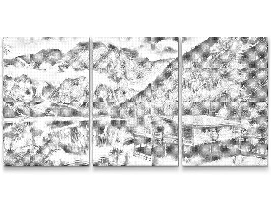 Mal-med-prikker - Mountain Cabin (sæt af 3)