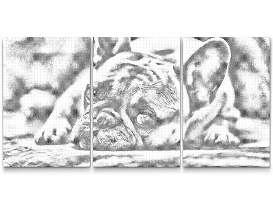 Mal-med-prikker - Bedårende Bulldog (sæt af 3)