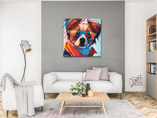 Paint by Numbers - Hund med stilfulde briller 1