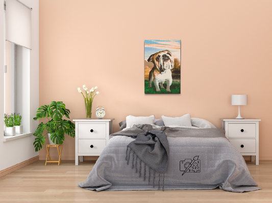 Diamond Painting - Engelsk bulldog i haven
