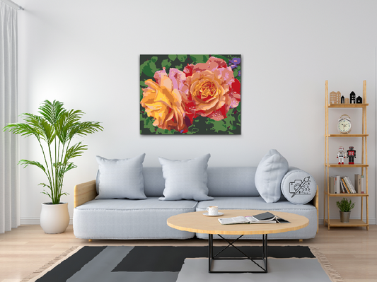 Paint by Numbers - Rose, Skønhedens Blomster