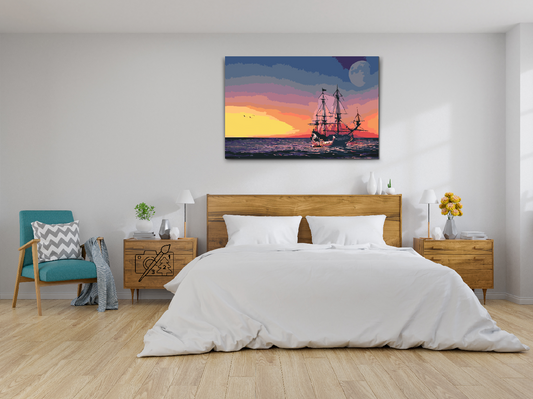 Paint by Numbers - Sejlads ved solnedgang
