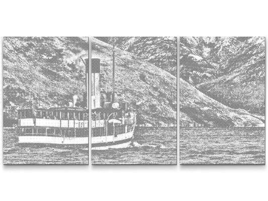Mal-med-prikker - Dampskib (sæt af 3)