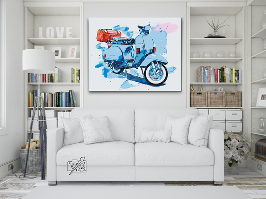 Paint by Numbers - Blå Vespa