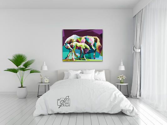 Paint by Numbers - Farverige heste