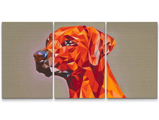 Diamond Painting - Geometrisk hund (sæt af 3)
