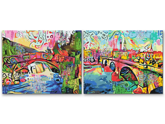 Paint by Numbers - Farverig bro (sæt af 2)