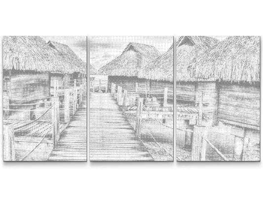 Mal-med-prikker - Bora Bora (sæt af 3)