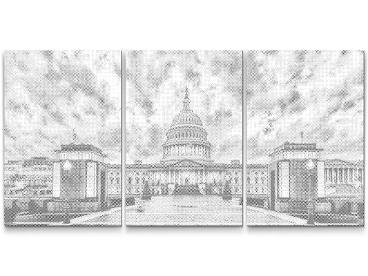 Mal-med-prikker - Washington DC - Capitol (sæt af 3)