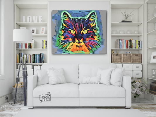 Paint by Numbers - Farverig Kat 2