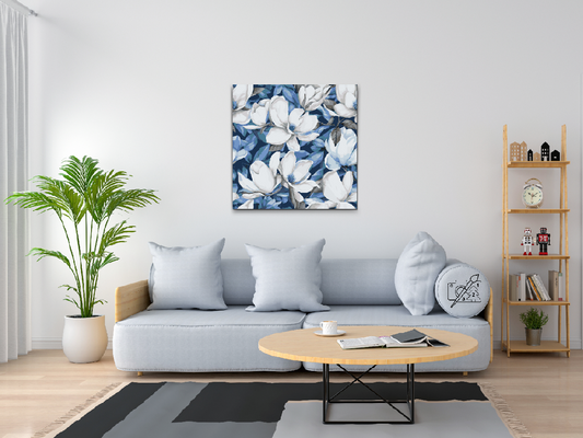 Paint by Numbers - Blomsterbaggrund - magnolia