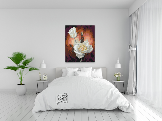 Paint by Numbers - Hvide roser