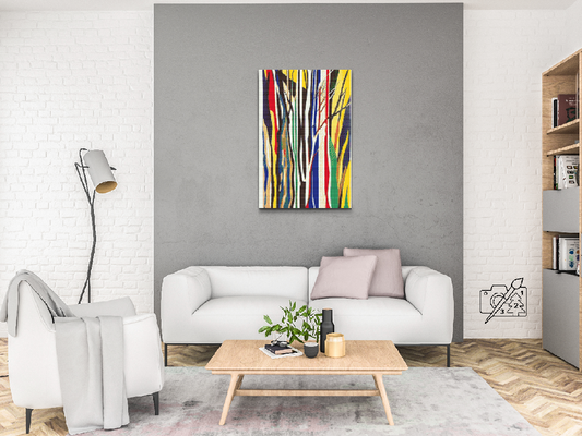Diamond Painting - Farverige abstrakte træer
