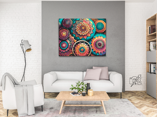 Paint by Numbers - Blomstermandala-mønster