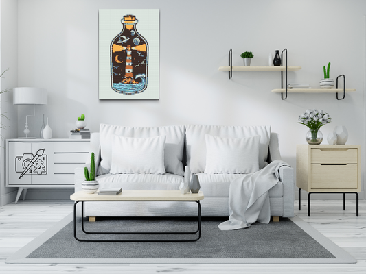 Diamond Painting - Fyrtårn i en flaske