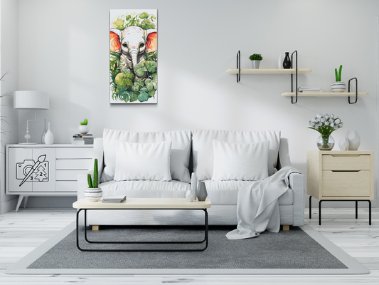 Paint by Numbers - Elefantkalv blandt planterne