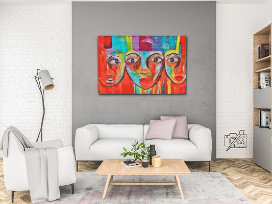 Diamond Painting - Farverige ansigter
