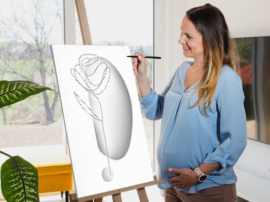 Mal-med-prikker - Dekorativ rose