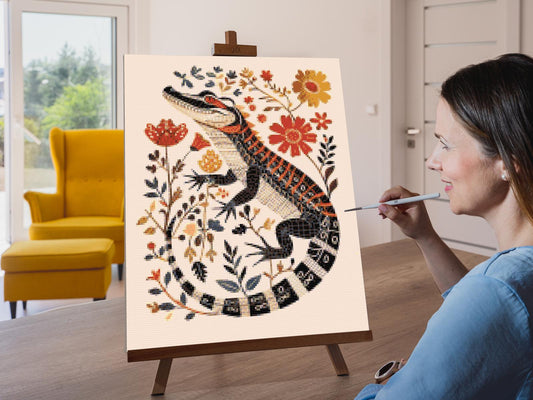 Diamond Painting - Nordisk folkekunst - Alligator