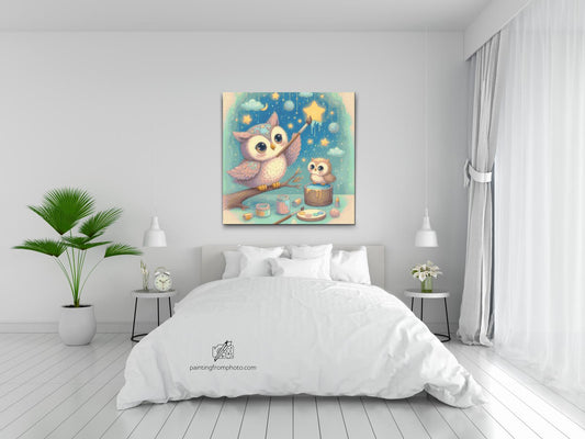 Diamond Painting - Maleri i skyerne – ugler