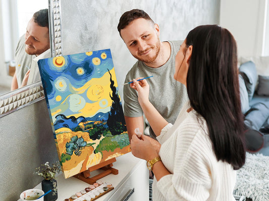 Paint by Numbers - Hvedemark med stjernehimmel
