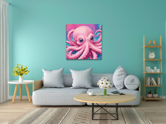 Diamond Painting - Blæksprutte i nuancer af pink