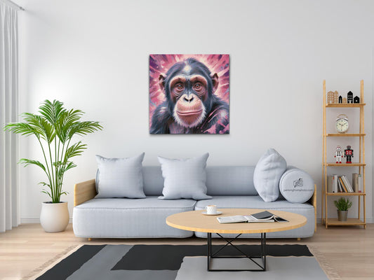 Diamond Painting - Chimpanse i nuancer af pink