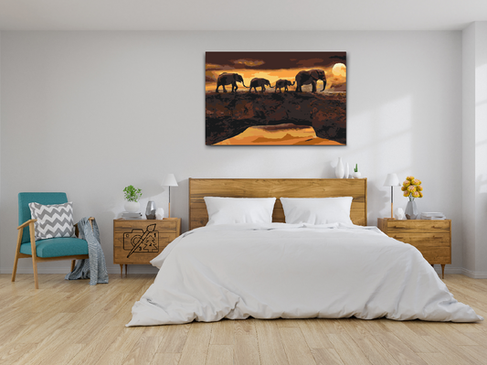 Paint by Numbers - Vandrer med elefanter
