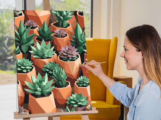 Paint by Numbers - Origami-sukkulenter