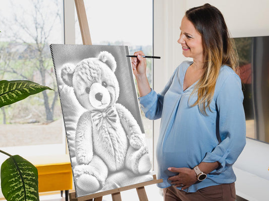 Mal-med-prikker - Teddy Bear