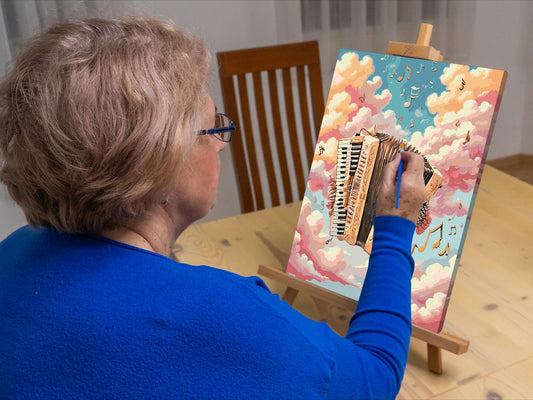 Paint by Numbers - Harmonika på en sky