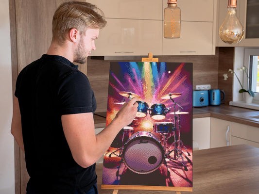 Diamond Painting - Trommer i rampelyset