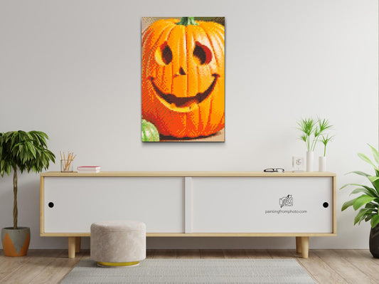 Diamond Painting - Udskåret græskar