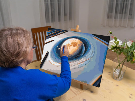 Paint by Numbers - Planet tegnet på papir