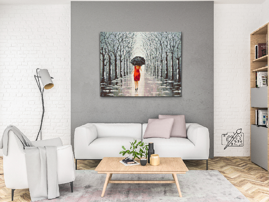 Diamond Painting - Kvinde går gennem parken