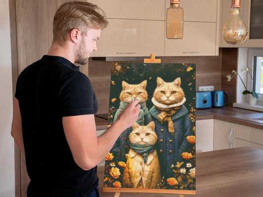 Diamond Painting - Kattefamilie