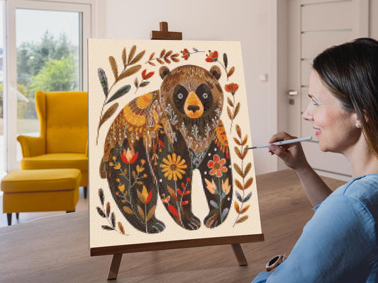 Diamond Painting - Nordisk folkekunst - Bjørn