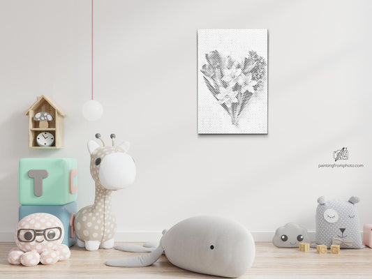 Mal-med-prikker - Forårsblomster i hjertet