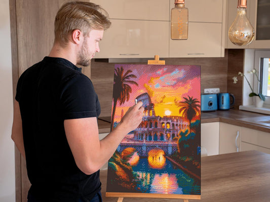 Diamond Painting - Colosseum ved skumringstid
