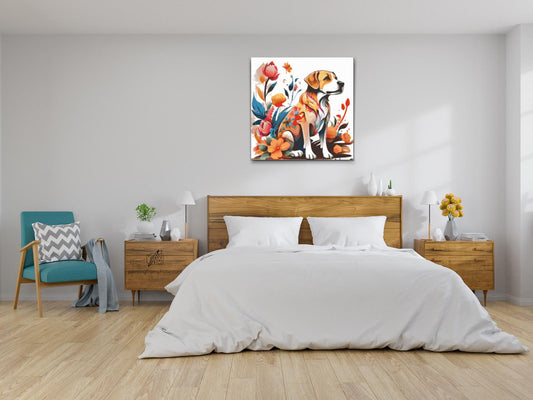 Diamond Painting - Hund med blomster på sin pels