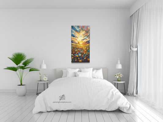 Diamond Painting - Blomstereng ved skumringstid